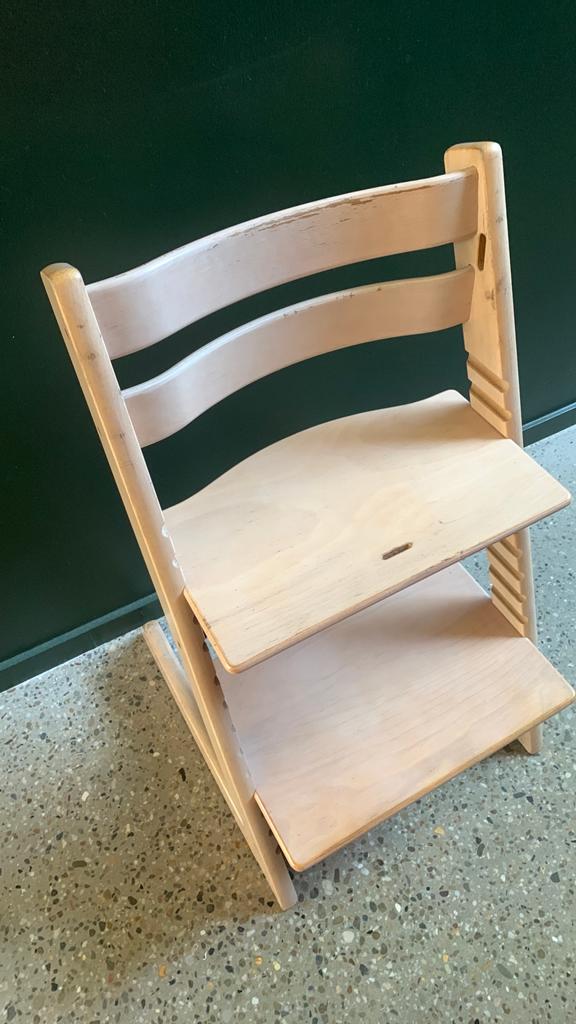 Chaise pour enfant Stokke Tripp Trapp, blanc blanchi, Enlèvement, Utilisé, Chaise évolutive
