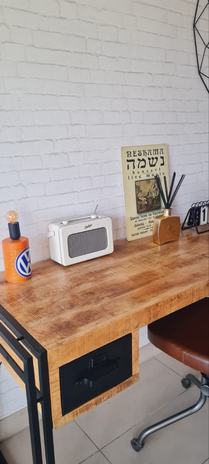 Vintage bureau met bureaustoel, Huis en Inrichting, Bureaus, Ophalen, Gebruikt, Vintage, Overige merken