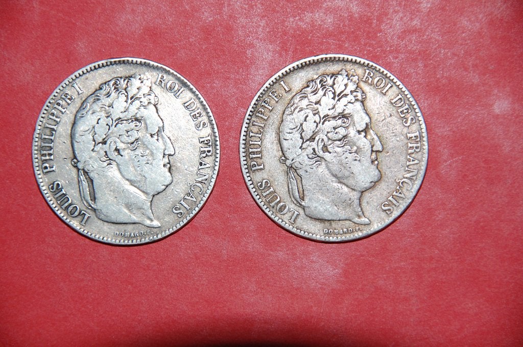 LOUIS PHILIPPE  5 Francs 1833 Paris et Lille, Verzenden, Frankrijk, Setje, Zilver