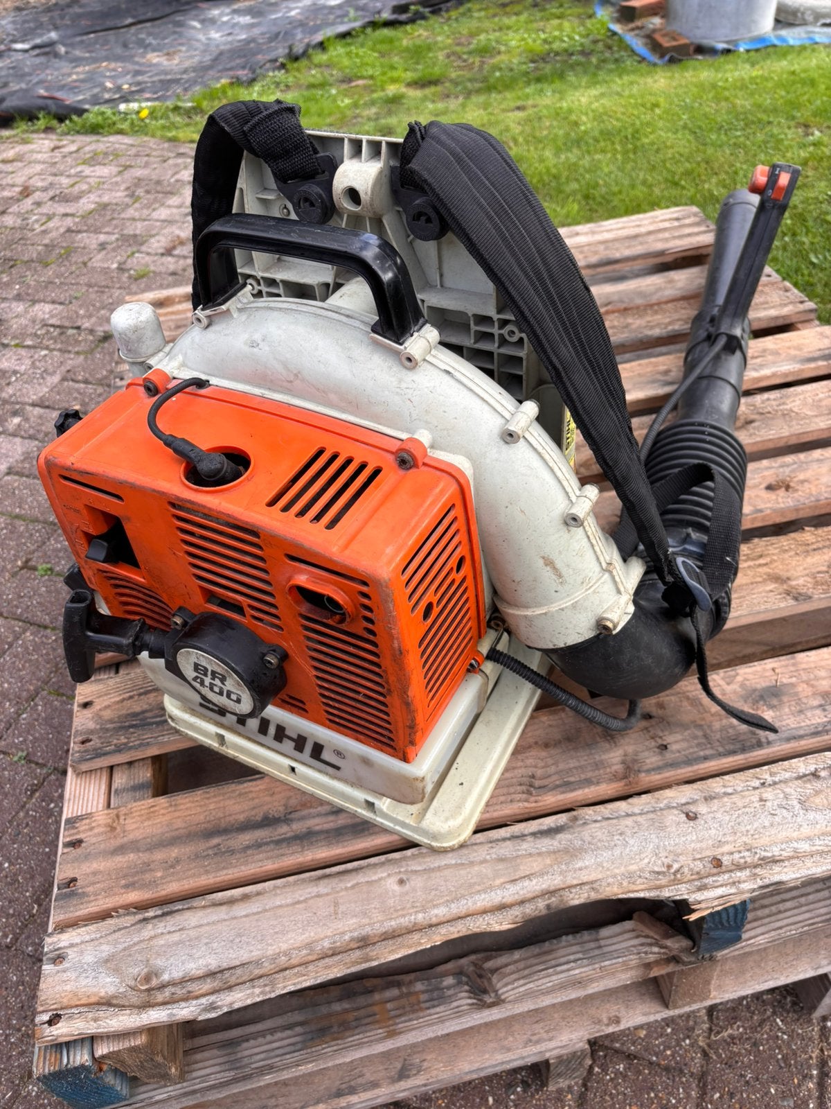 Stihl BR400 bladblazer, Ophalen, Gebruikt, Benzine, Ruggedragen