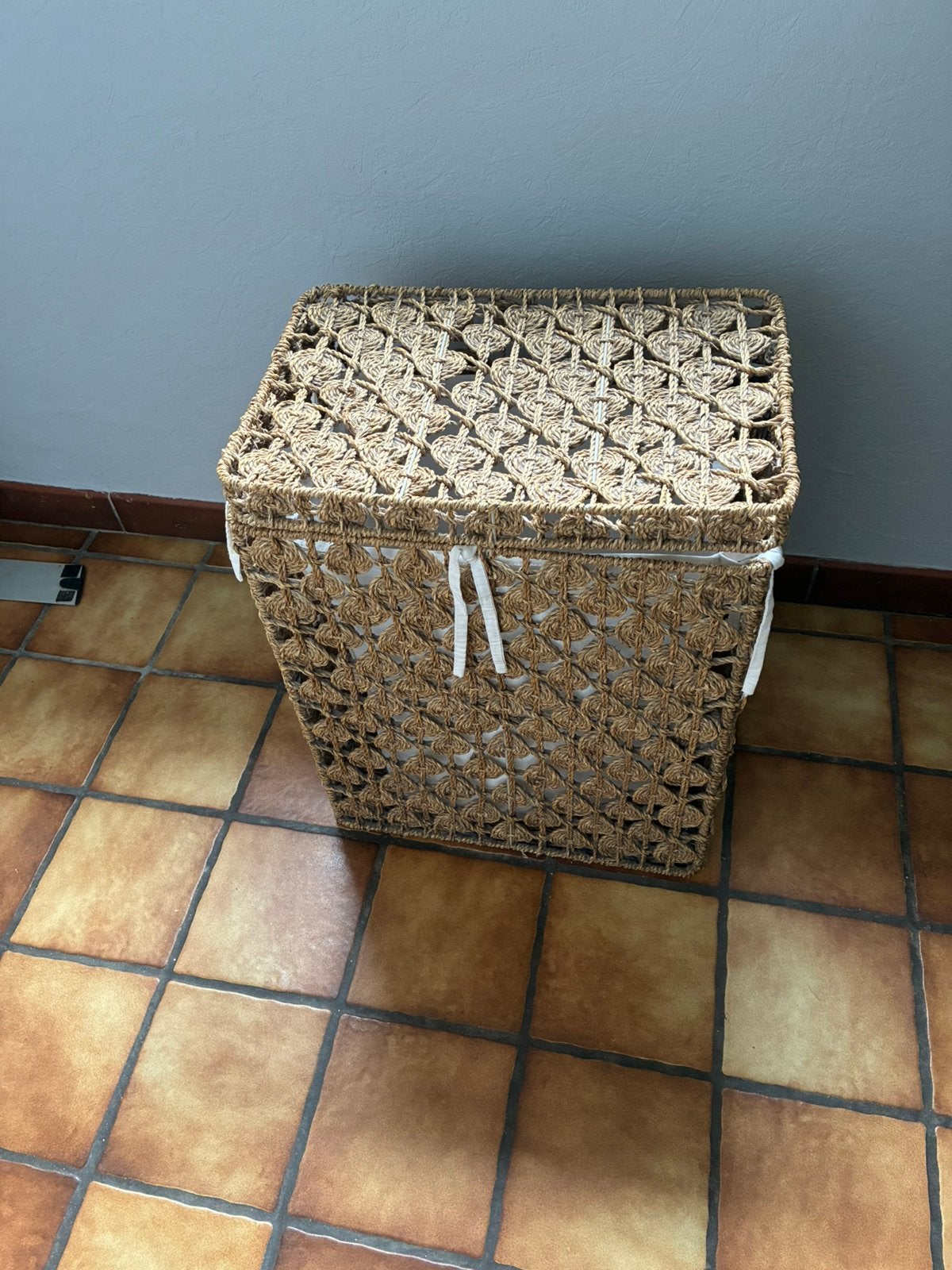 Panier à linges rotin, Ophalen, Gebruikt, Met deksel, Overige typen