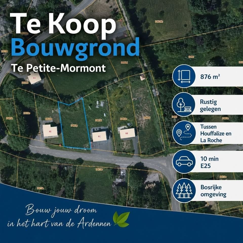 Bouwgrond Te Koop Regio Houffalize (Petite-Mormont), Houffalize, Verkoop zonder makelaar, 500 tot 1000 m²