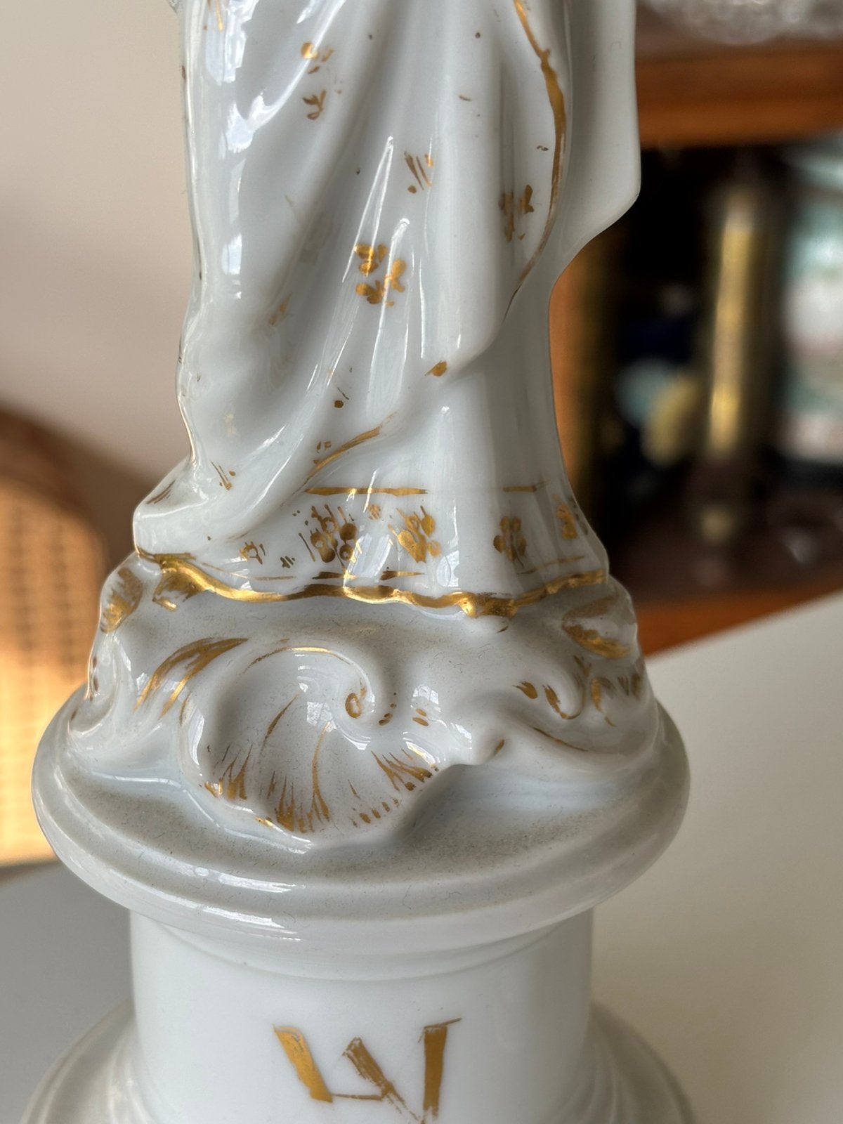 2 19de eeuwse maria beeldjes in brussels porselein., Antiek en Kunst, Ophalen