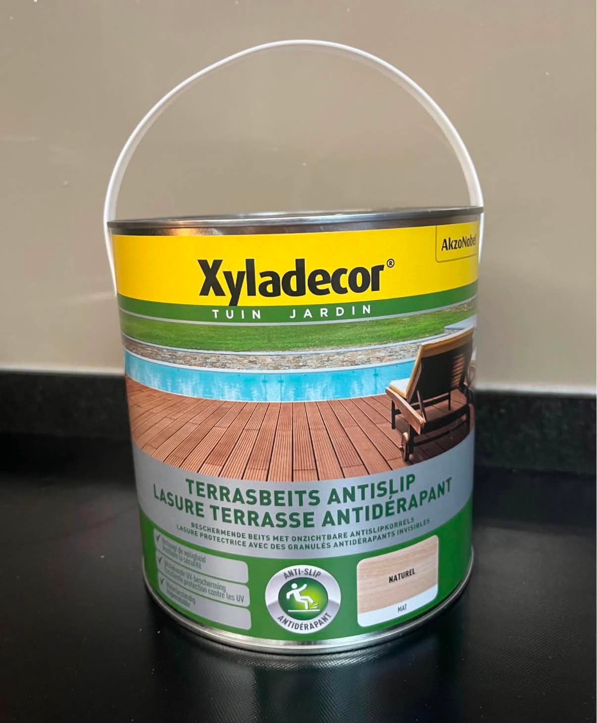 Xyladecor Terrasbeits Antislip Naturel 2,5l, Ophalen, Zo goed als nieuw