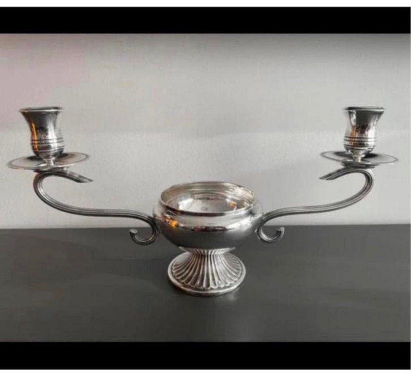 Vintage Belgische kaarsenhouder van Wiskemann Zilverkleurig, Antiek en Kunst, Ophalen of Verzenden