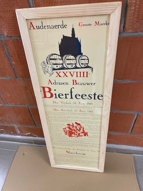 AFFICHE ADRIAENBRAUWERBIERFEESTEN 1983 IN KADER + GLAS, Enlèvement, Autres types