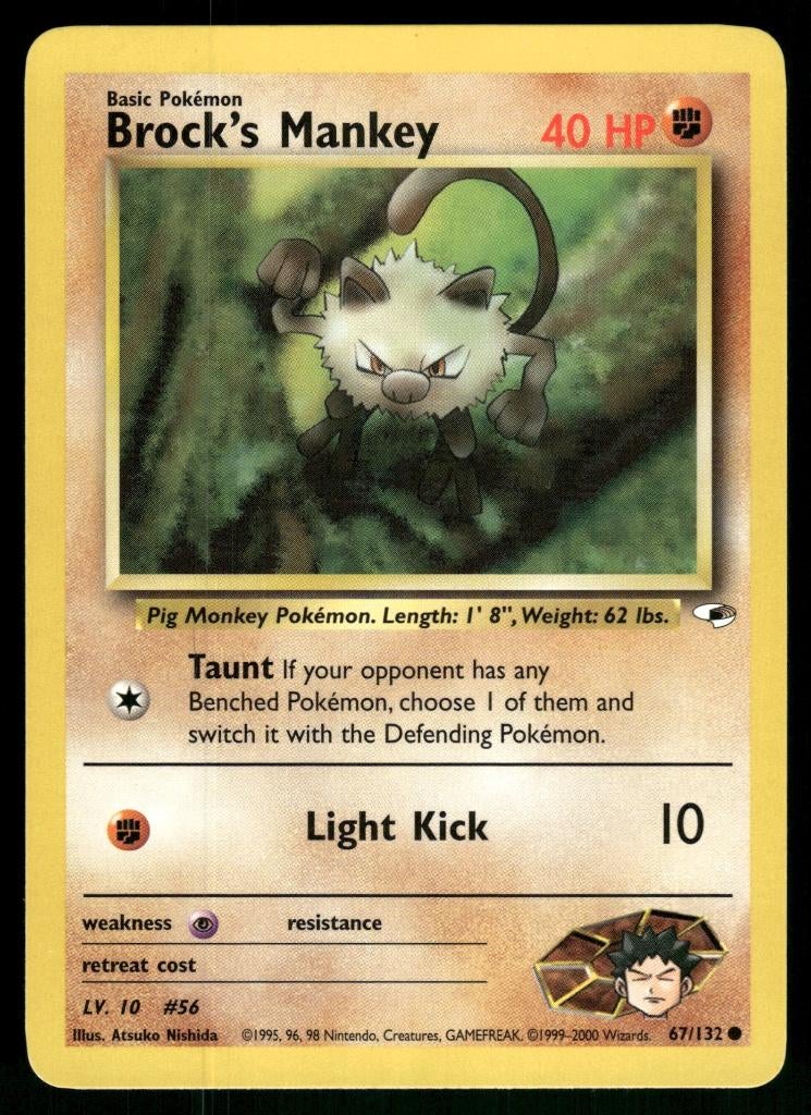 Brock's Mankey 67/132 - Gym Heroes (EX), Verzenden, Gebruikt