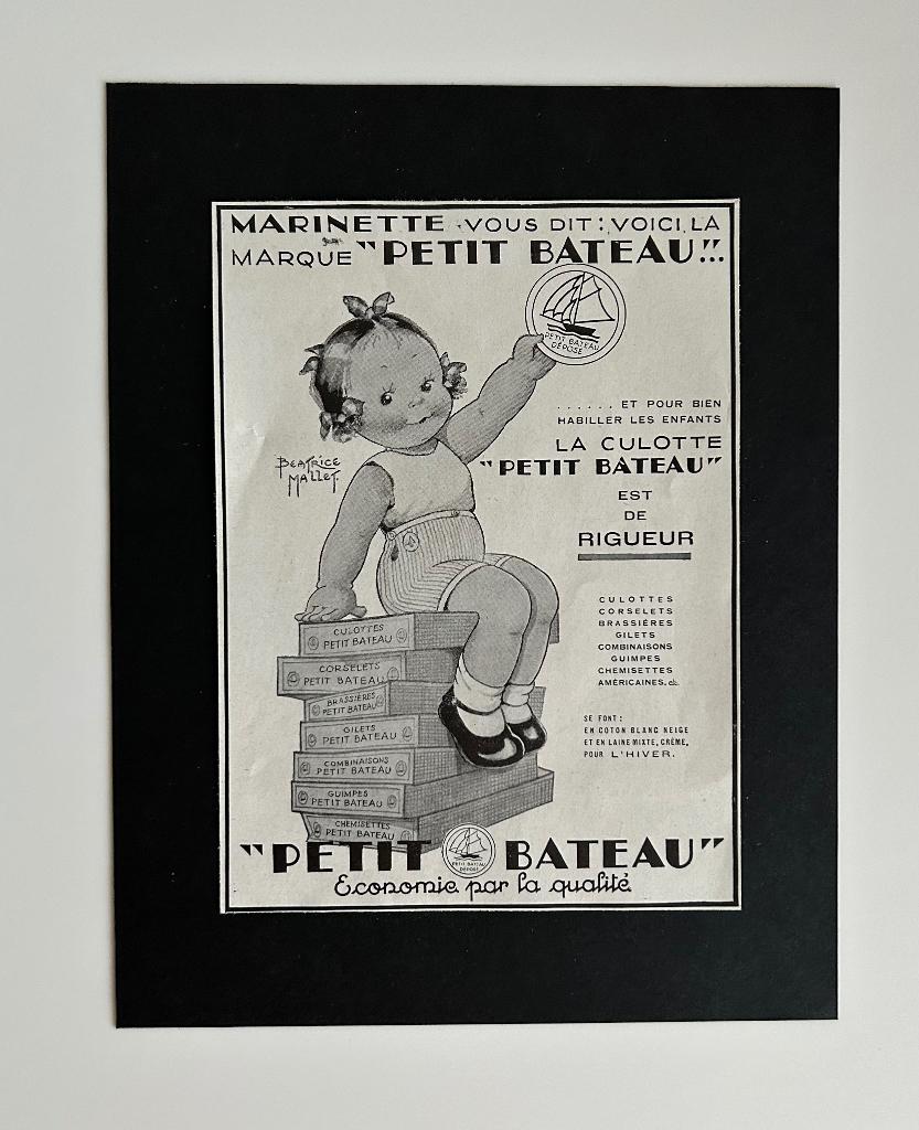 deco kleine oude papieren reclame - Petit Bateau - Martell, Enlèvement ou Envoi, Publicité