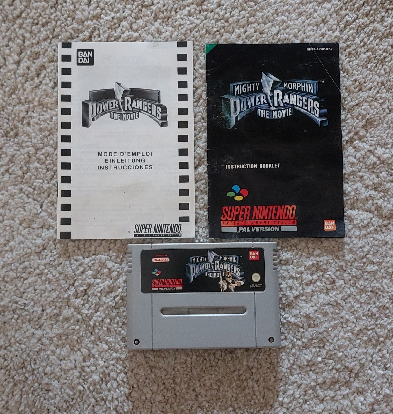 Le film et le manuel de Power Rangers - Super Nintendo SNES, Enlèvement ou Envoi