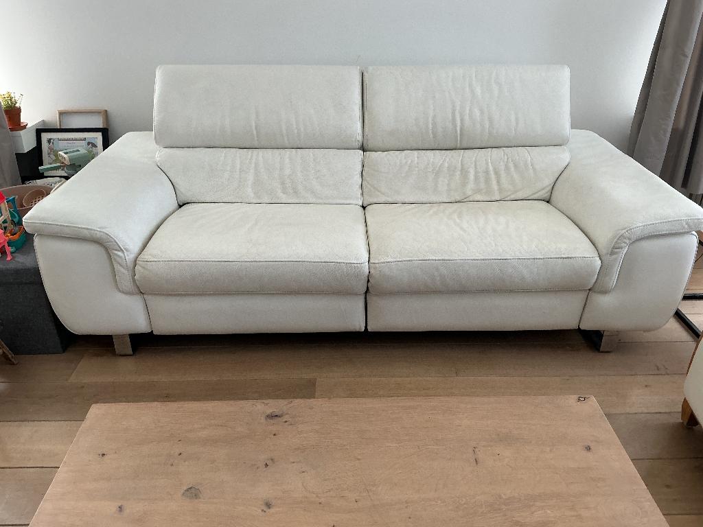 Lederen relax zetel, Huis en Inrichting, Zetels | Zetels, Ophalen, Gebruikt, 100 tot 125 cm, Driepersoons