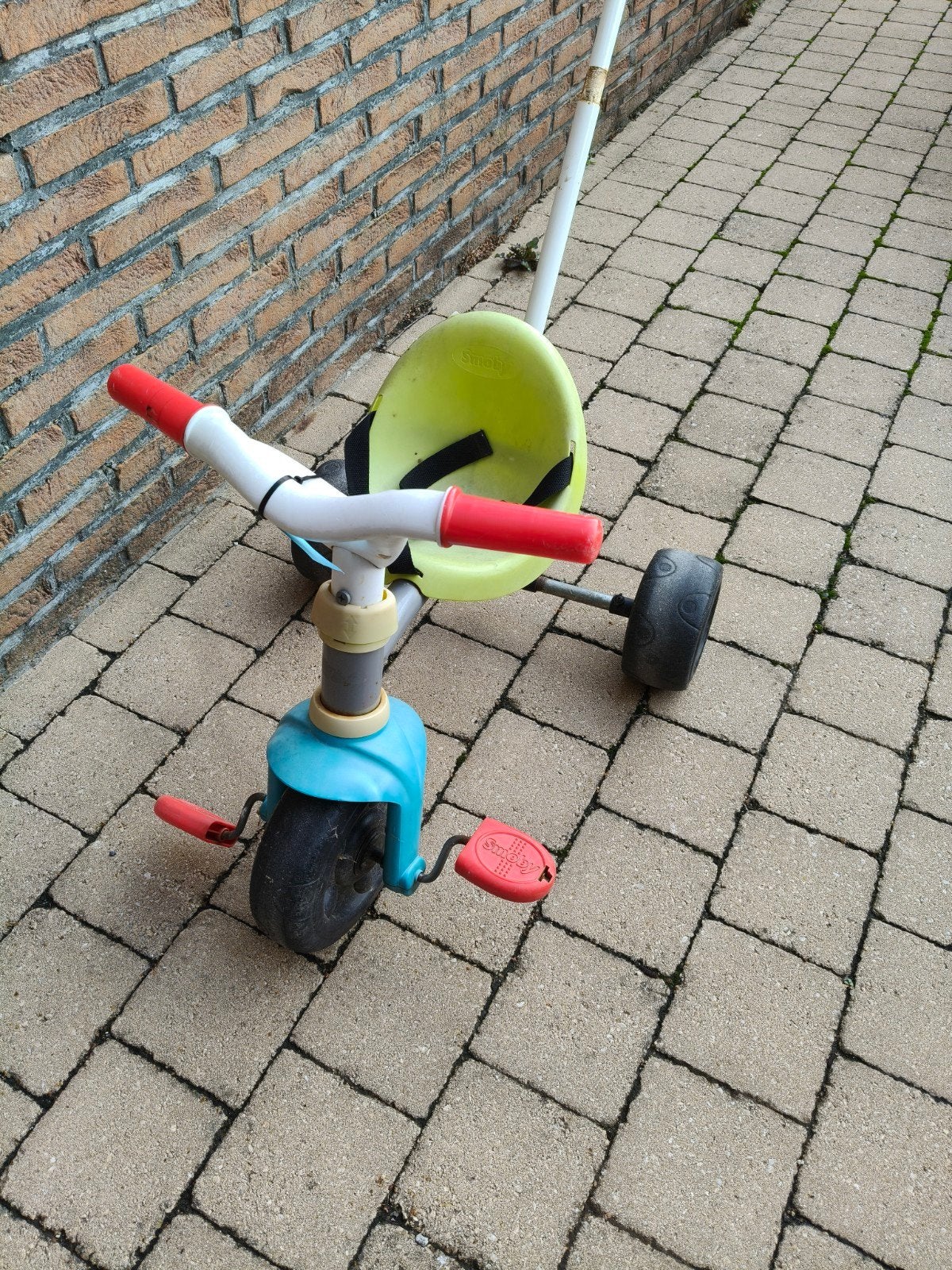 Smoby Driewieler met Duwstang, Fietsen en Brommers, Ophalen, Gebruikt, Duwstang