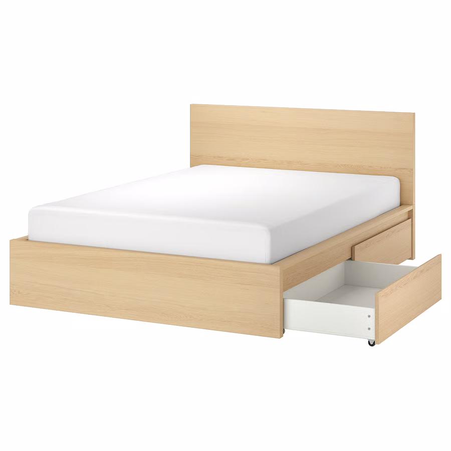 Bed ikea Malm, Huis en Inrichting, Slaapkamer | Bedden, Ophalen, Zo goed als nieuw, 180 cm, 200 cm