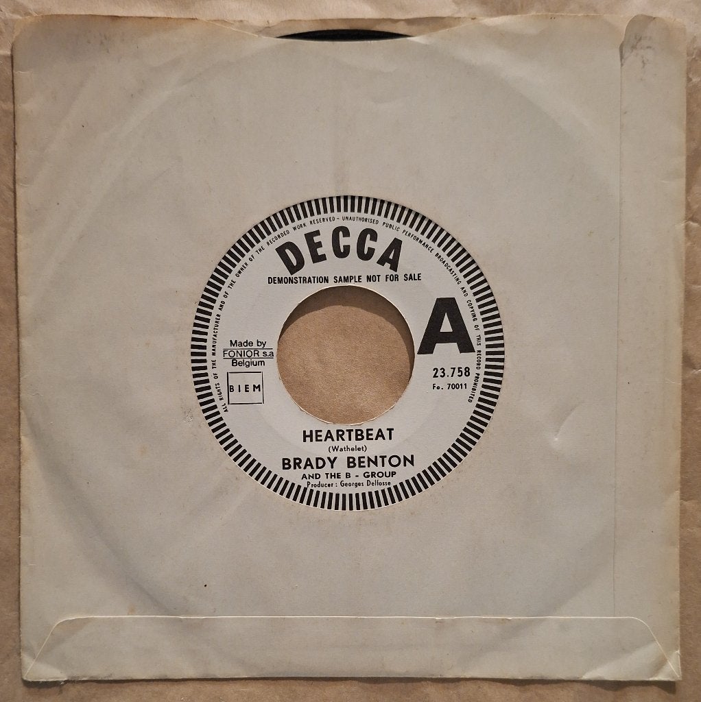 BRADY BENTON  -  HEARTBEAT, Ophalen of Verzenden, Zo goed als nieuw, 7 inch, Overige typen
