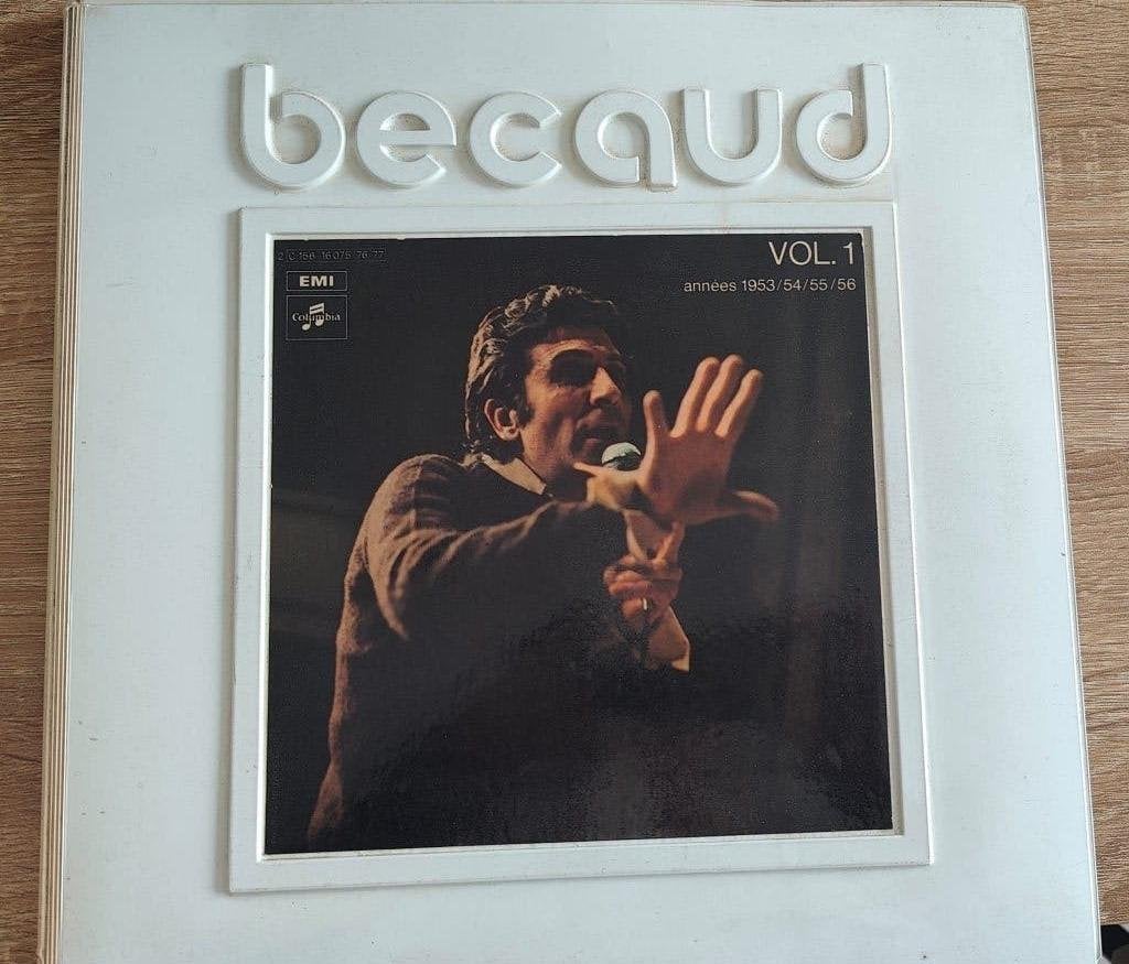 GILBERT BÉCAUD - Complete 18 VINYLS - Ondertekend bericht, Cd's en Dvd's, Vinyl | Pop, Ophalen, Boxset, Zo goed als nieuw, Beschermende buitenhoes