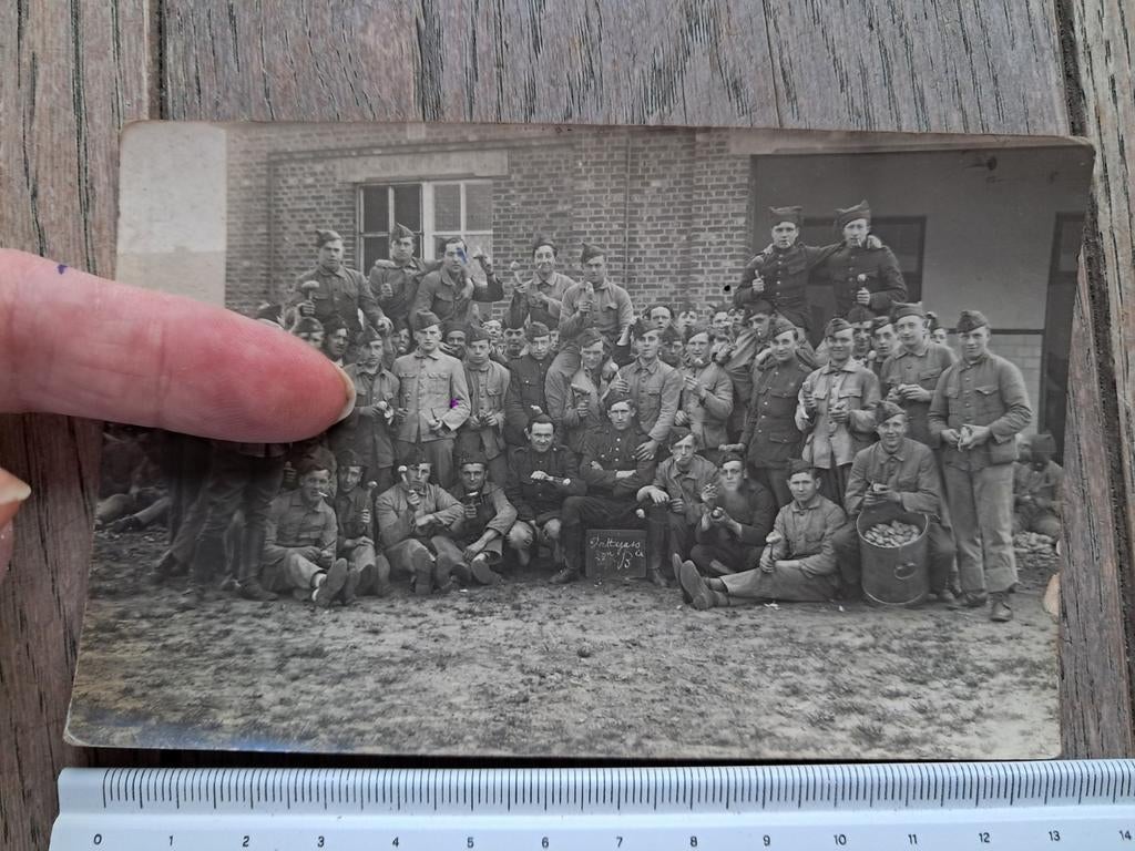 Oude groepsfoto soldaten., Verzamelen, Militaria | Algemeen, Ophalen of Verzenden