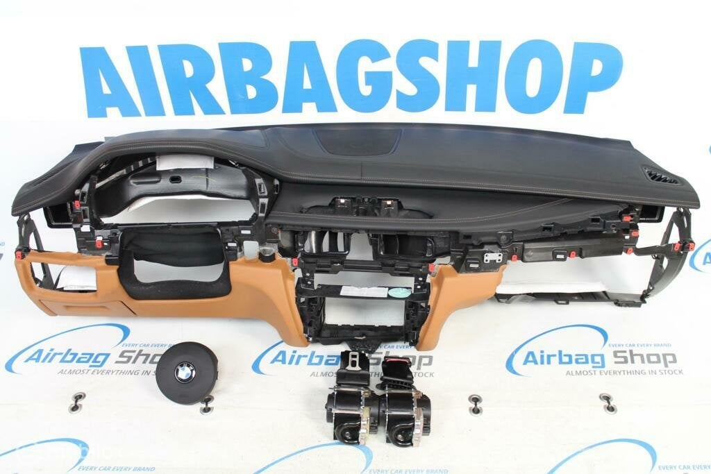 Airbag kit Tableau de bord M cuir cognac couture BMW X6 F16, Enlèvement ou Envoi, Utilisé