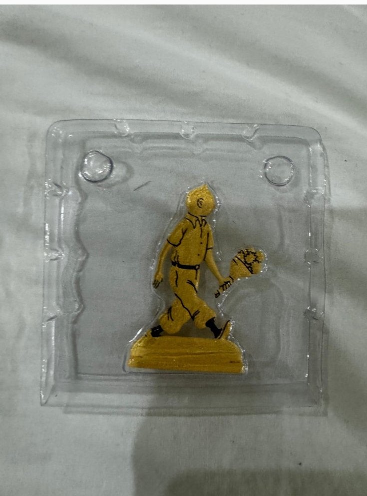 Kuifje figuur tin. Op voetje Nieuw in de verpakking, Ophalen of Verzenden, Kuifje, Zo goed als nieuw