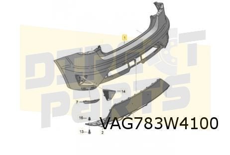 Seat Ibiza (4/12-7/15) Achterbumper (3-drs. / versie Sport), Neuf, Arrière, -, -