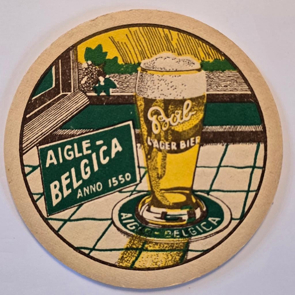 Aigle Belgica sous-bock bierviltje bierdeckel coaster, Enlèvement ou Envoi, Utilisé, Sous-bock