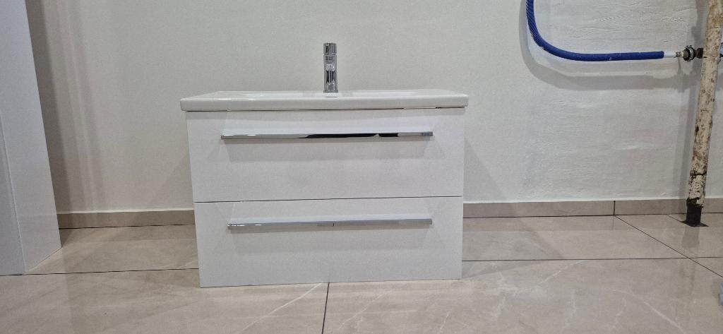 Meuble de salle de bain Altantic Sienna blanc brillant, Maison & Meubles, 25 à 50 cm, Moins de 100 cm, Meuble lavabo, Enlèvement