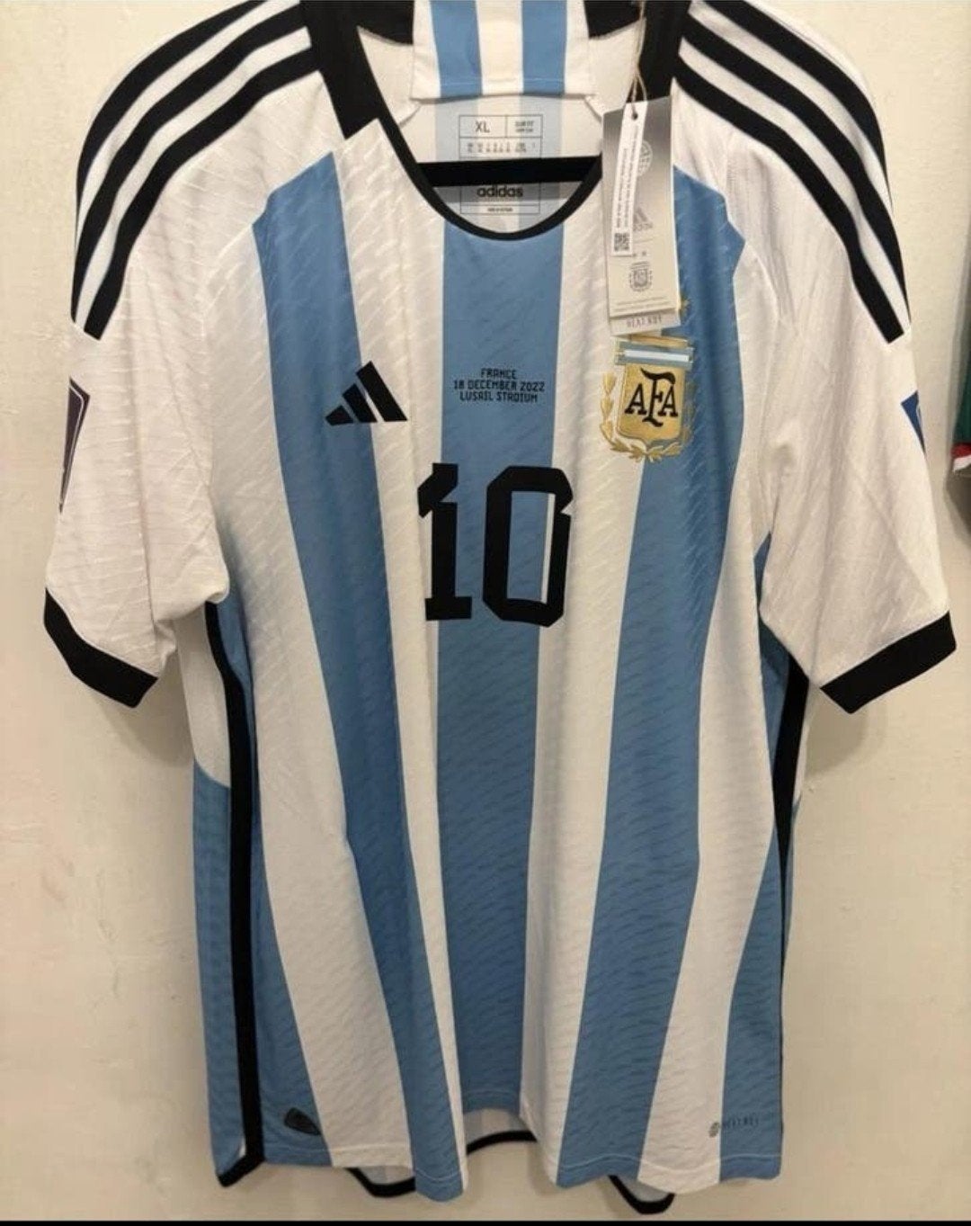 Argentinië Messi Voetbalshirt WorldCup Finale 2022, Sport en Fitness, Voetbal, Verzenden, Shirt