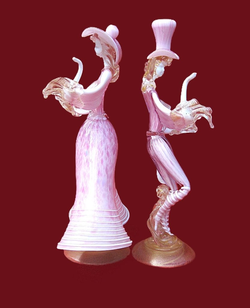 Twee grote  Florentijnse dansers  Murano., Antiek en Kunst, Ophalen