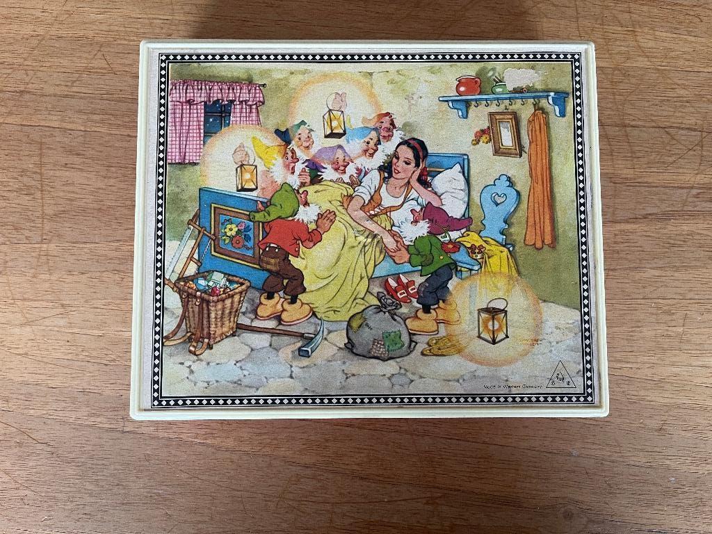 vintage 6-zijdige blokpuzzel met 20 blokken, Kinderen en Baby's, Ophalen of Verzenden, Zo goed als nieuw, Bouwen