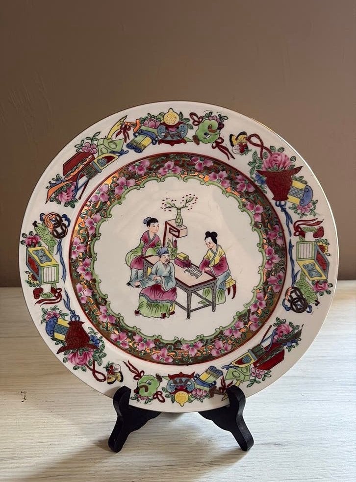 Prachtig Chinees Famille Rose / Rose Mandarin bord - 26 cm, Ophalen of Verzenden