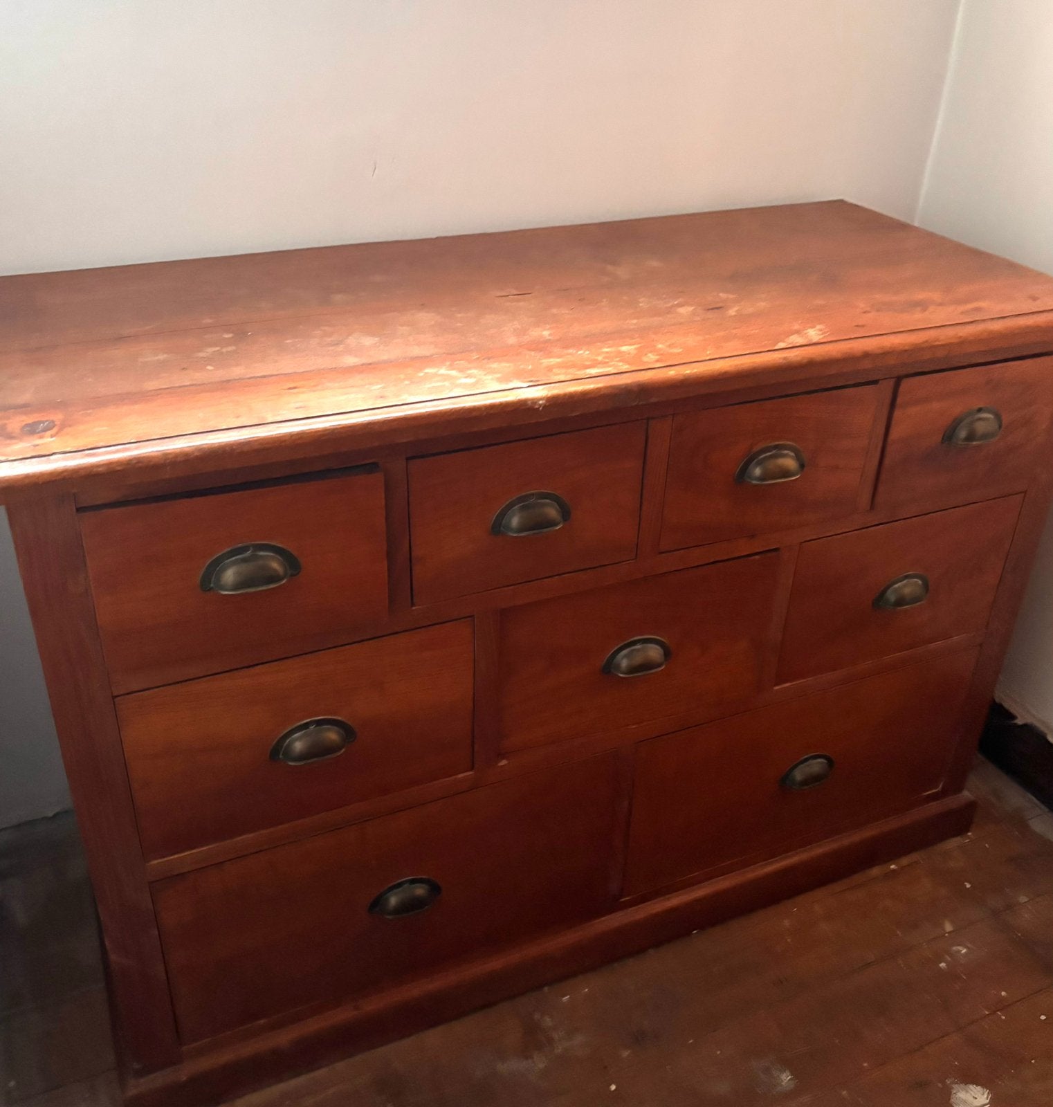 Meuble en bois fait main avec 9 glissières, Maison & Meubles, Armoires | Commodes, 5 tiroirs ou plus, Enlèvement, Utilisé, Autres essences de bois