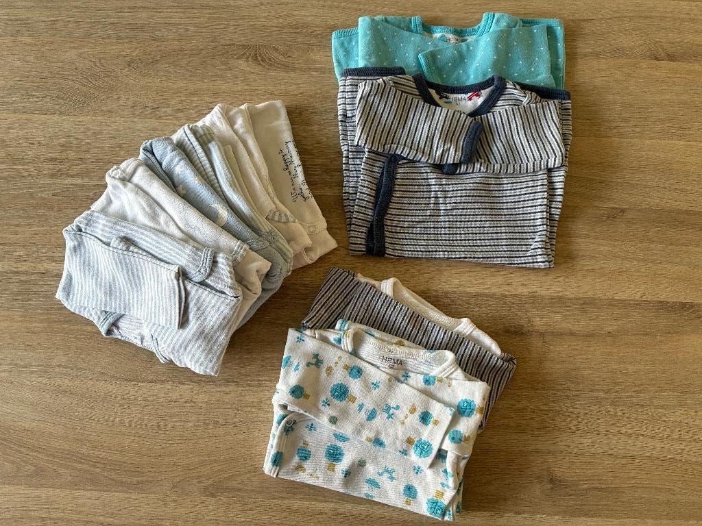 Pakketje rompertjes HEMA (4x62cm) & Carrefour (3x3m, 3x6m), Kinderen en Baby's, Ophalen, Zo goed als nieuw, Overige maten