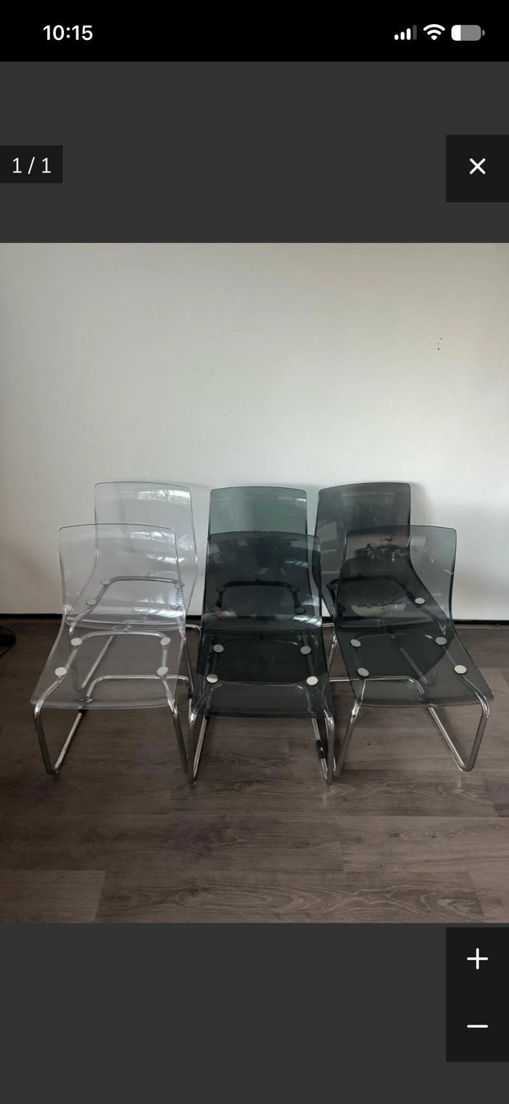 6 chaises vintage Ikea Tobias, 4 smokey, 2 blanches, Enlèvement, Comme neuf