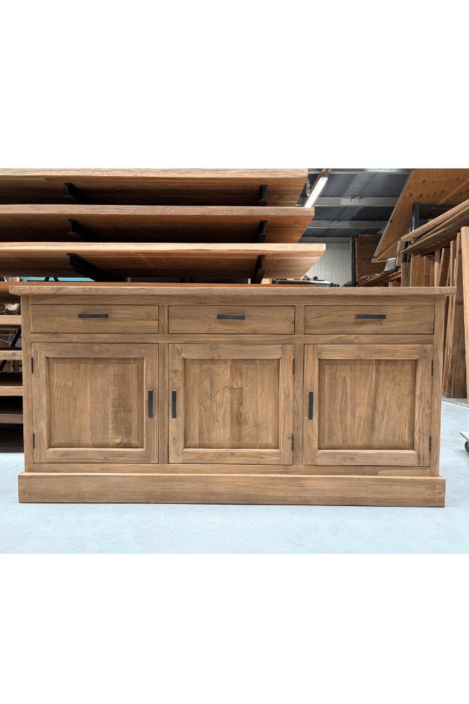 teak houten dressoir maat 180, Avec porte(s), 25 à 50 cm, Enlèvement ou Envoi, 150 à 200 cm