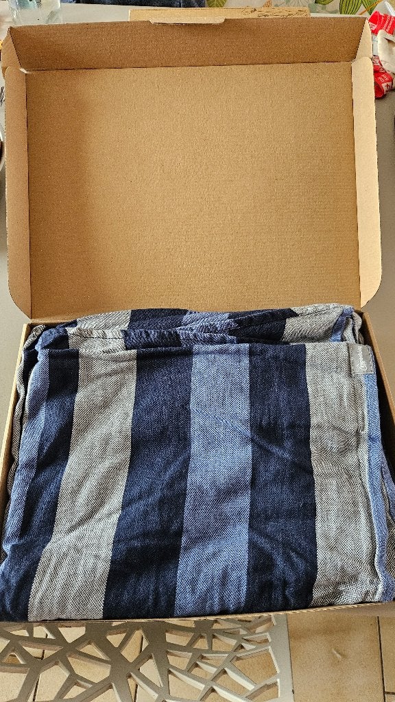 Draagdoek Hoppediz Geweven 4,60m Montreal Blauw, Kinderen en Baby's, Draagdoek, Buik of Rug, Zo goed als nieuw, Ophalen