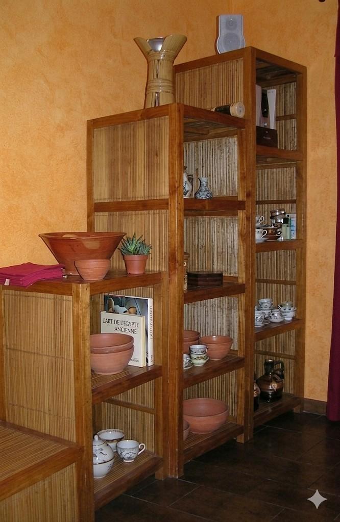Ensemble d' étagères d' intérieur en Bambou coloris cognac, Enlèvement