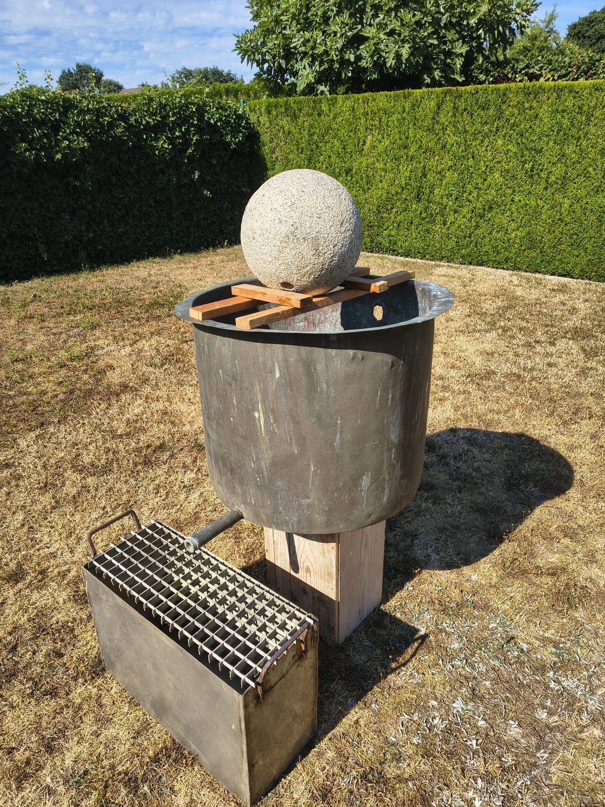 Koperen ketels met toebehoren, Jardin & Terrasse, Pièces d'eau & Fontaines, Utilisé, Enlèvement