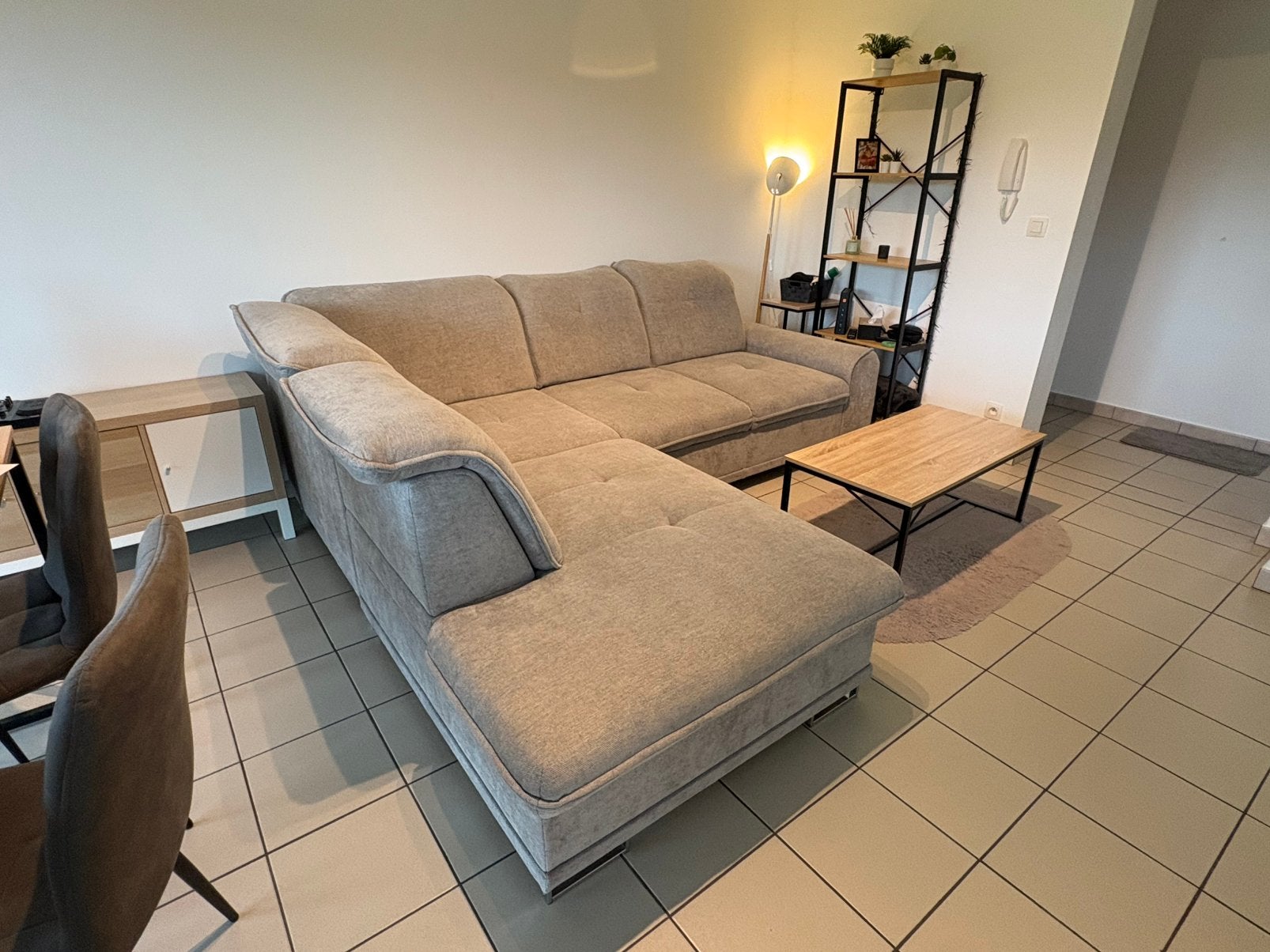 Canapé(-lit) d’angle gris 270x220 cm – Full options, Enlèvement, Comme neuf