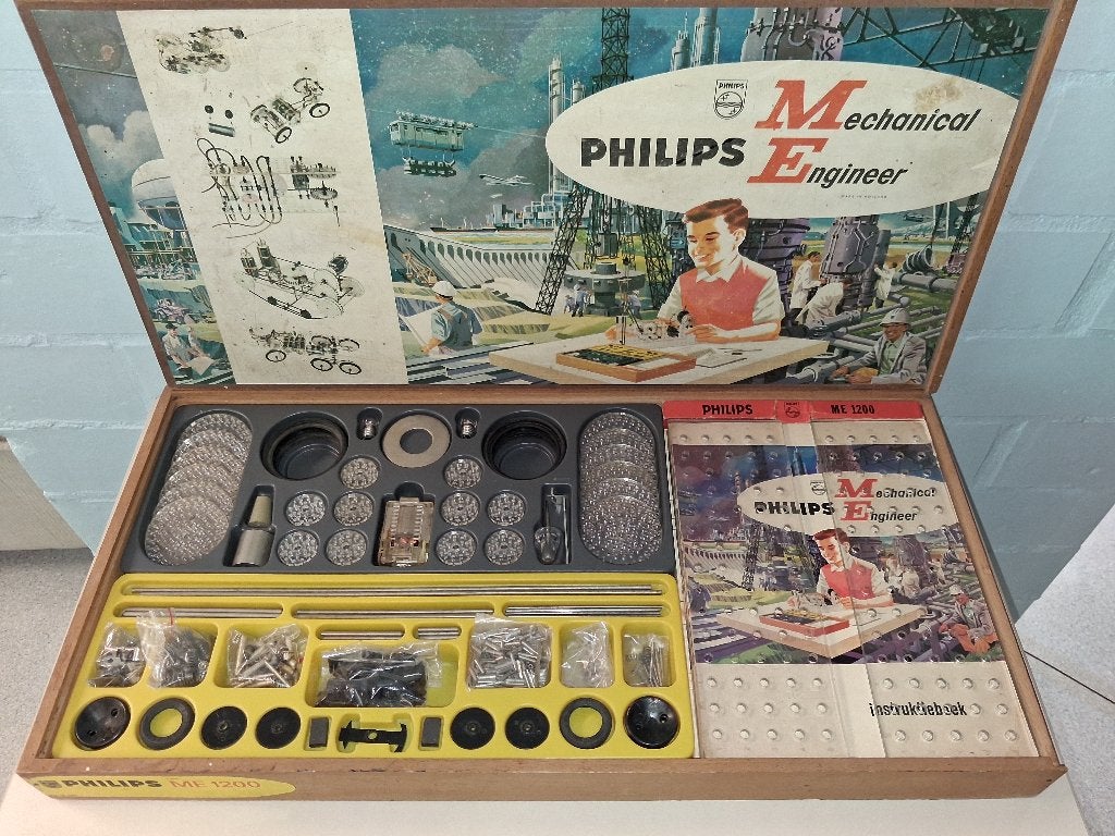 Philips Mechanical Engineer ME1200 bouwdoos - speelgoed 1966, Antiek en Kunst, Antiek | Speelgoed, Ophalen of Verzenden