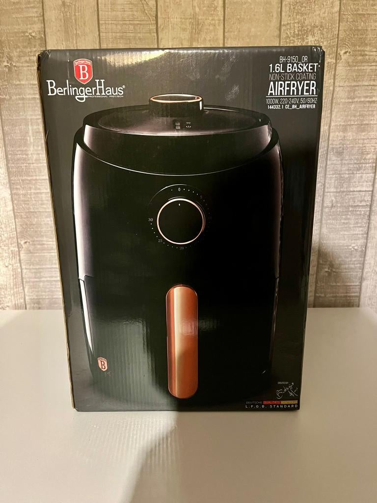 Friteuse à air Berlinger Haus BH-9150_OR — 1,6 L — 1000 W, Electroménager, Enlèvement ou Envoi, Neuf, Friteuse à air, Moins de 750 grammes