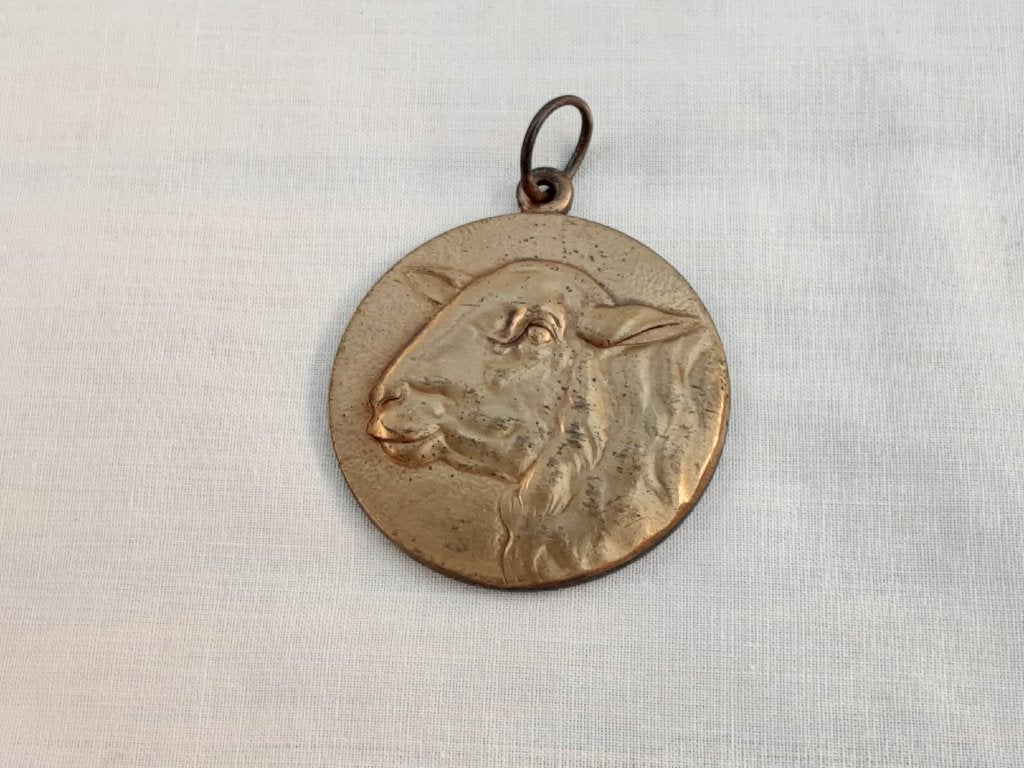 Oude bronzen medaille van veekeuring, Ophalen of Verzenden