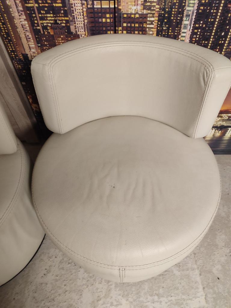 lot de 2 fauteuils cuir pivotants 360, Cuir