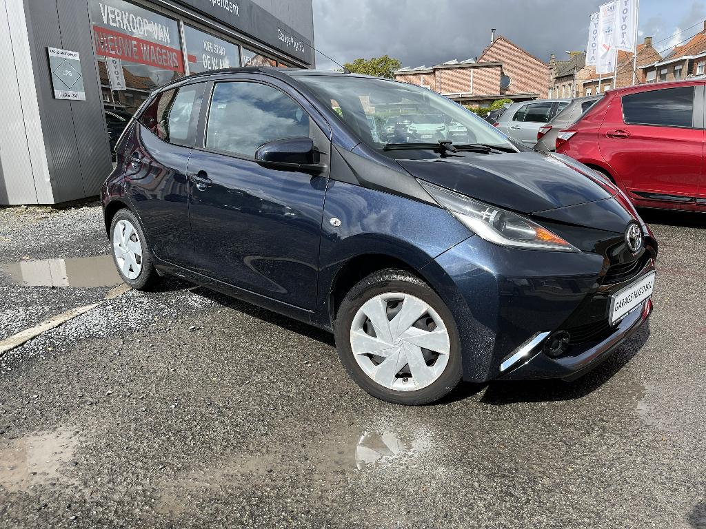 Toyota Aygo 1.0l + waarborg, Auto's, Voorwielaandrijving, Stof, Blauw, Bedrijf