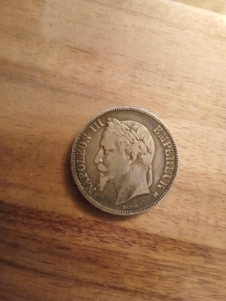Munt 5F Napoleon III uit 1867, Ophalen of Verzenden, Frankrijk, Losse munt, Zilver