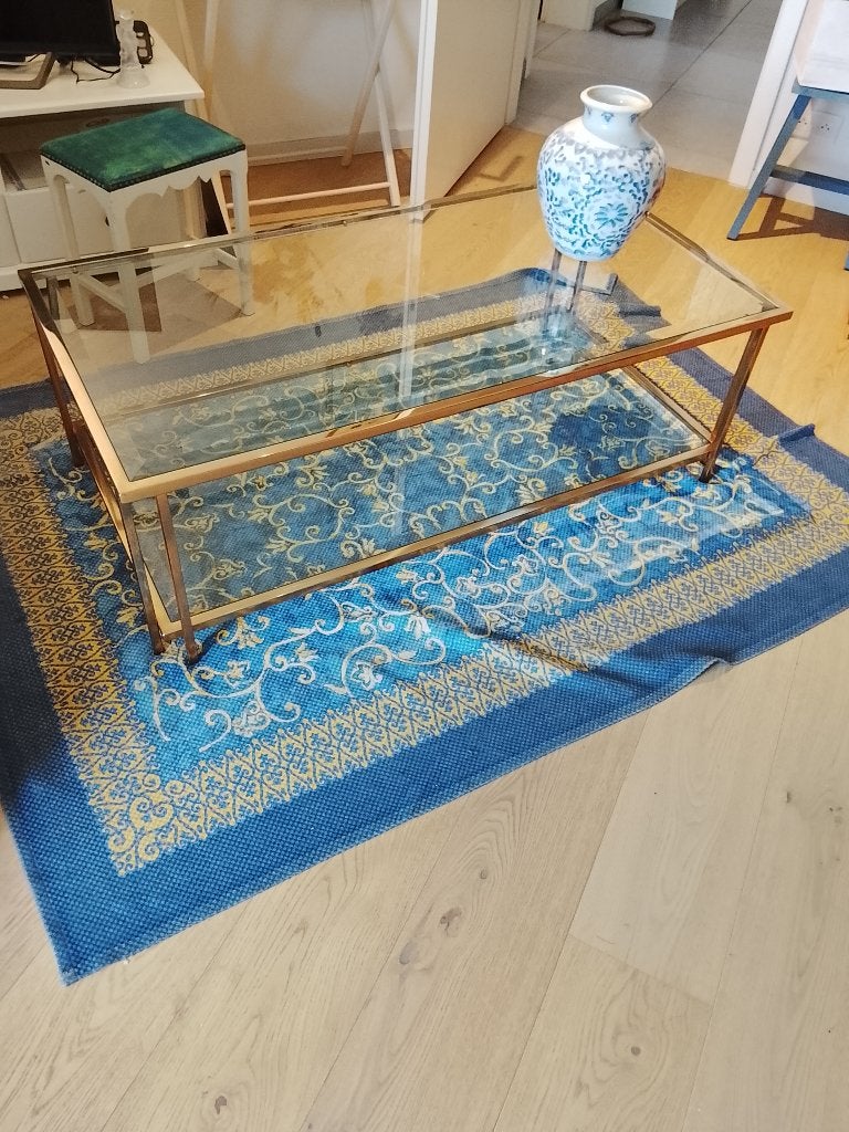Table de salon design, 100 à 150 cm, Vintage, Comme neuf, Verre