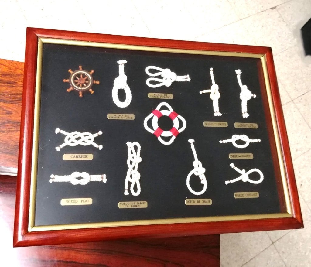 cadre avec vitre  de noeuds marins, Enlèvement, Utilisé, Bateau à moteur ou Voilier, Autres types
