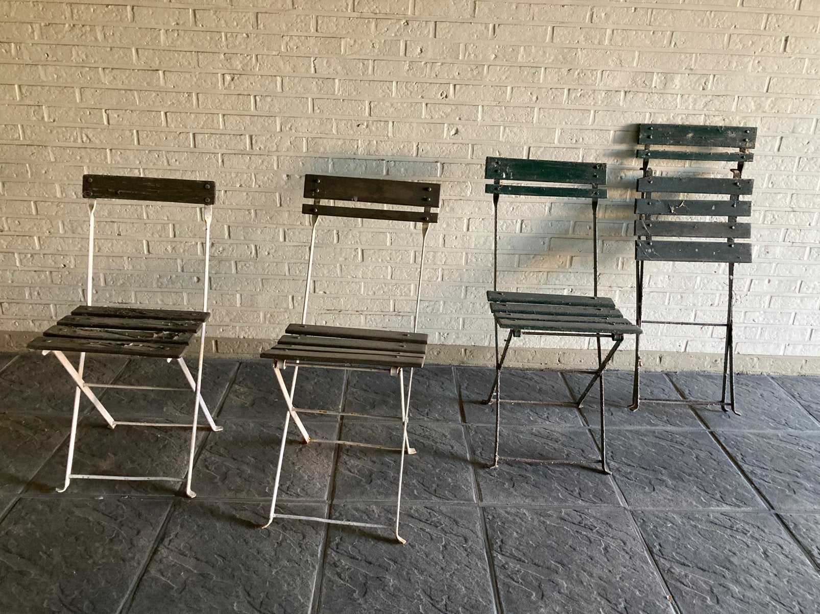 6 bistro stoelen, Ophalen, Gebruikt, Metaal