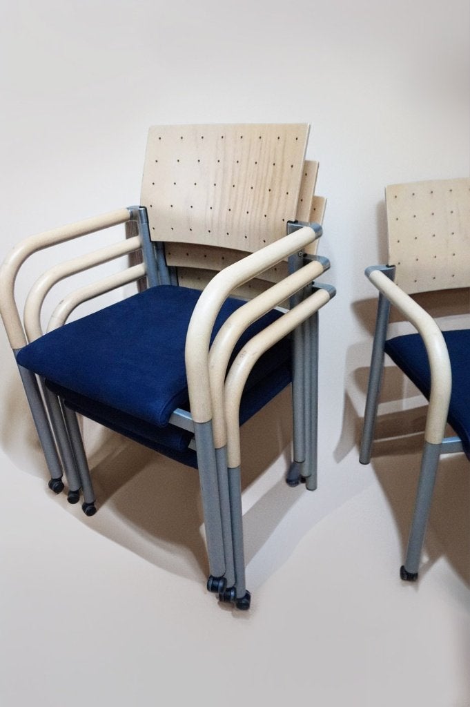 5 retro vintage stoelen/ armstoelen merk Aluform, Ophalen