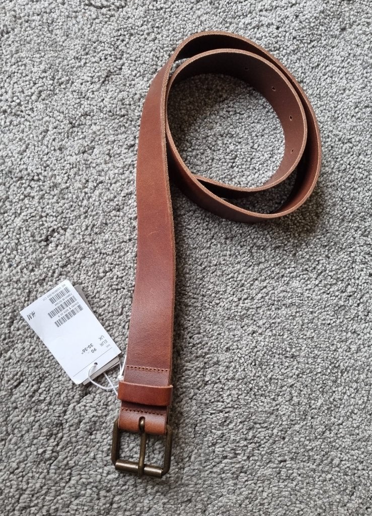 Ceinture H&M, cuir marron cognac, 90 x 4 cm, Vêtements | Hommes, Ceintures, Neuf, Cuir véritable, Enlèvement ou Envoi, Moins de 95 cm