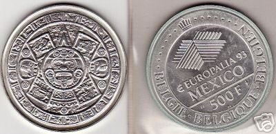 België: 500 frank 1993 (EUROPALIA) in FDC = Morin 856, Verzenden, Zilver, Losse munt, Zilver