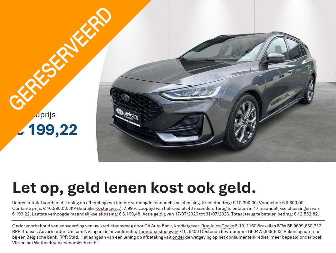 Ford FOCUS Wagon 1.0 EcoBoost Hybrid ST Line Style, Focus, Argent ou Gris, Achat, Euro 6