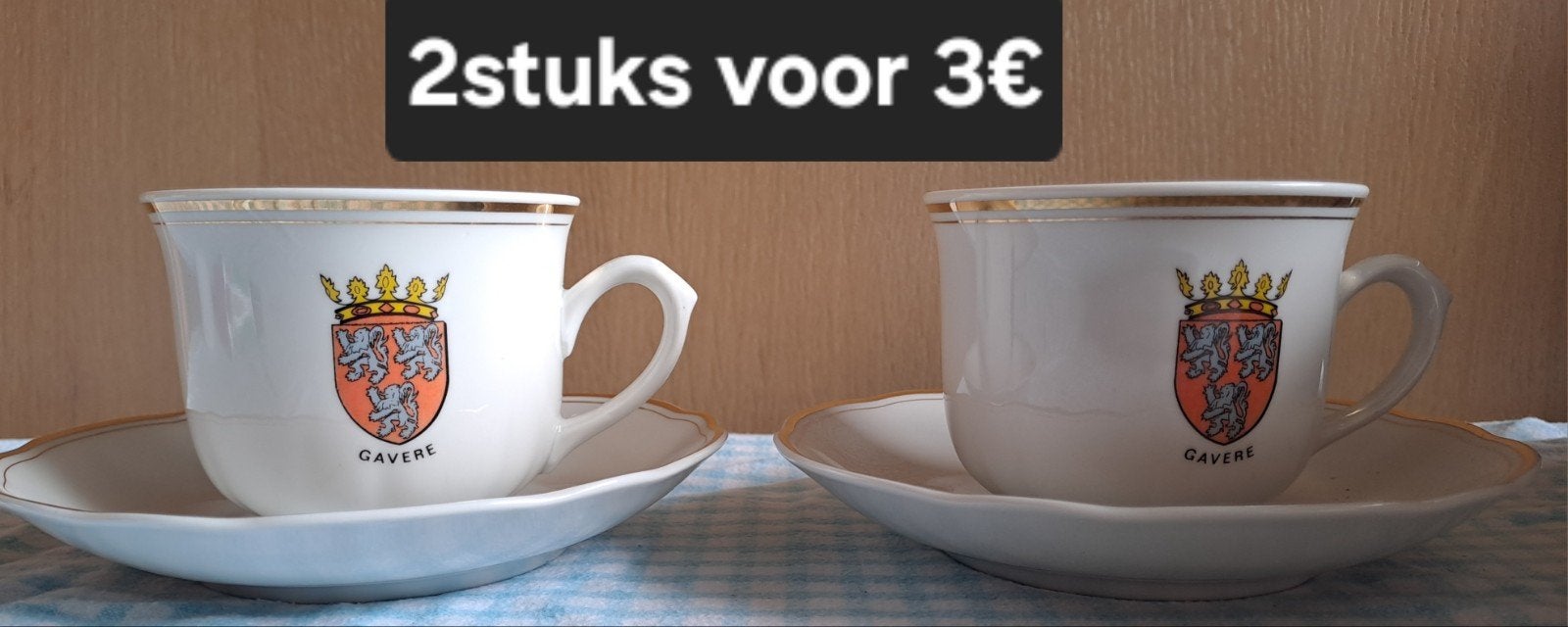 2 tassensets "ASPER" symbool, Antiek en Kunst, Ophalen